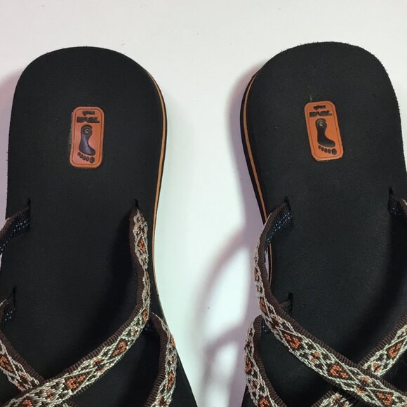 Teva Women's Flip Flops Olowahu Strappy Thongs Sandals S/N 6840 Beige Size 11 - Picture 7 of 9